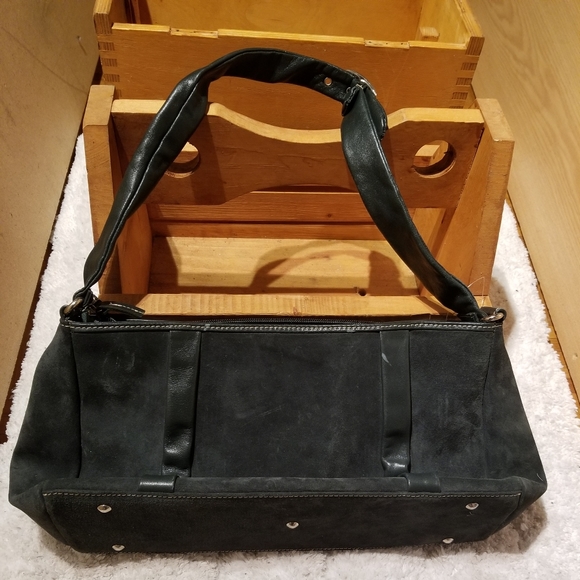 MANOCCHIO Forest Green Suede Purse (8" x 15") - Picture 4 of 11